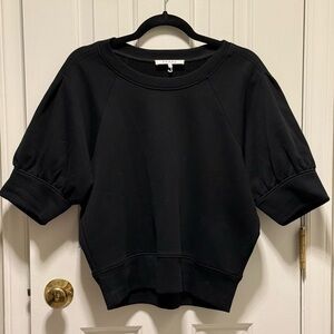 Frame Black Short Sleeve Sweatshirt Size Large